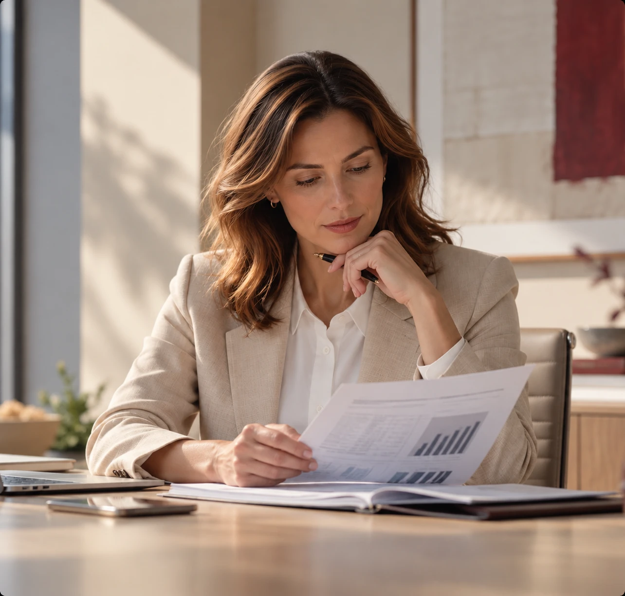Revenue cycle specialist reviewing a payer report